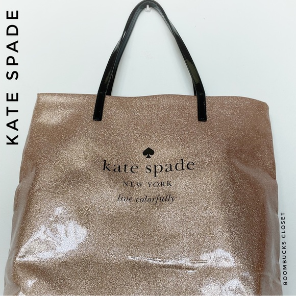 Kate Spade Rose Gold Glitter Tote Bag NWOT - Picture 5 of 16